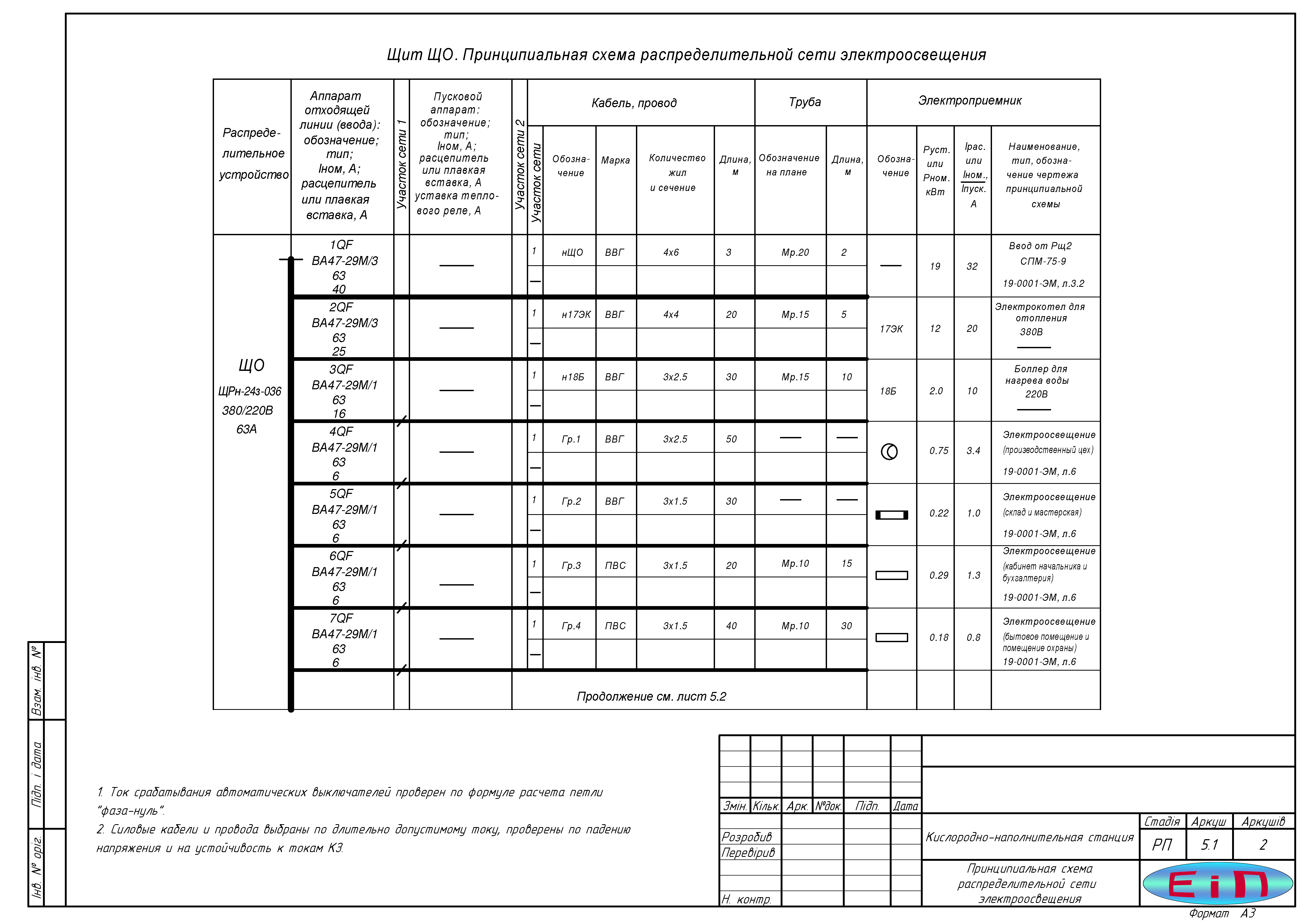 Схема електрична освітлення
